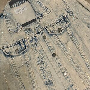 Veveret Light Blue Jean Jacket with Silver Accents